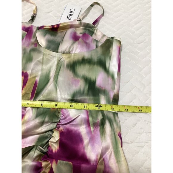 Cider Womens Asymmetrical Ruched Floral Dress Size Small Summer100% Polyester - Picture 7 of 8